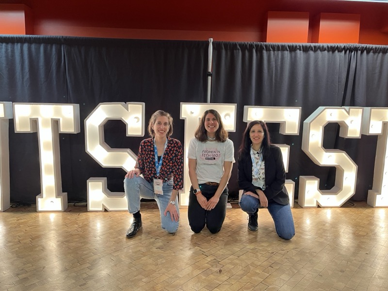 Corina Burri, Isaline Mülhauser and Sara Moccand-Sayegh of SEOnerdSwitzerland at Women in Tech SEO Festival